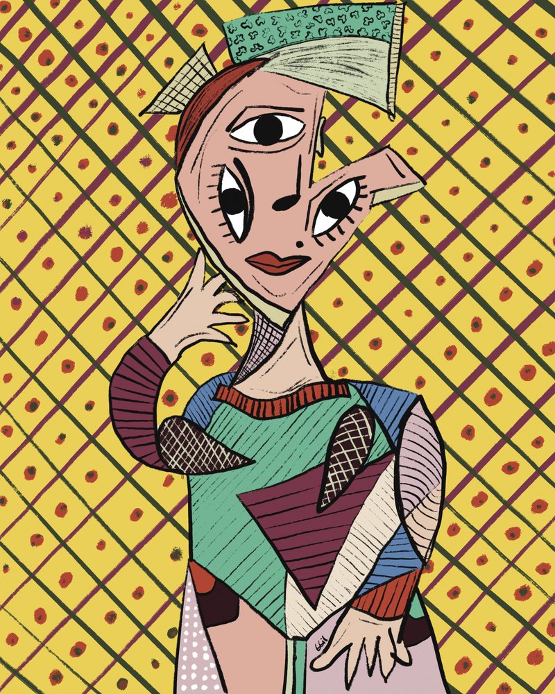 Vibrant Cubist Portrait by GIovanna Gil Alves