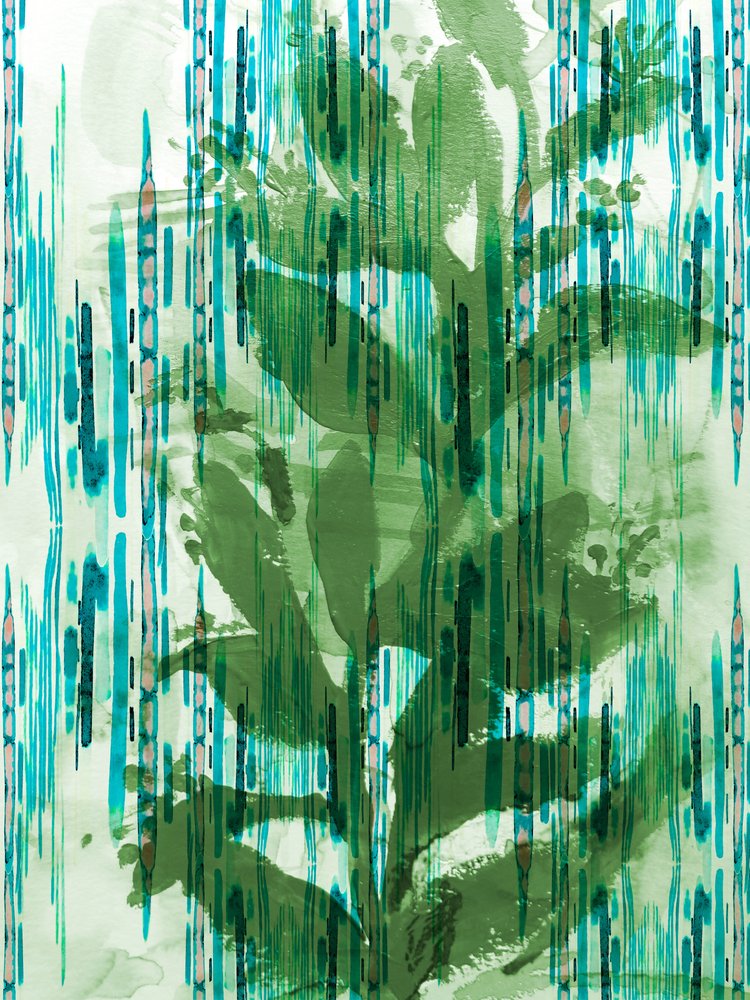 Green Watercolor Foliage by Gemma Bardot