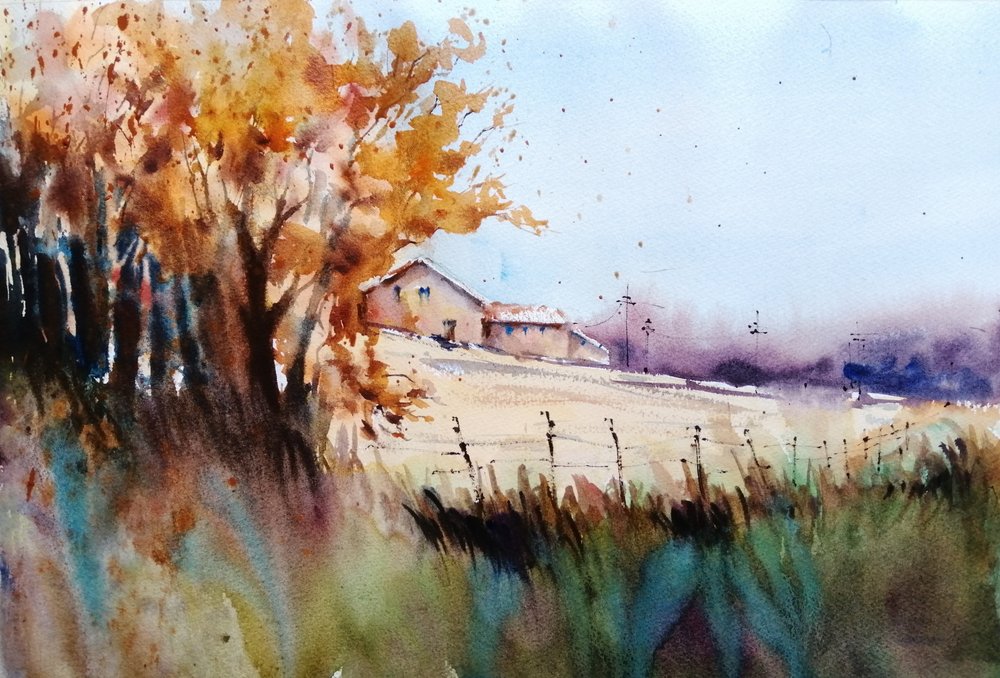 Autumn Hillside Farm by Giorgio Gosti