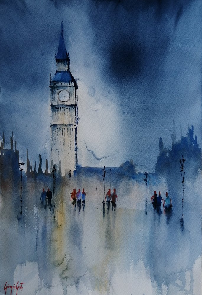 Big Ben Rain Reflections by Giorgio Gosti