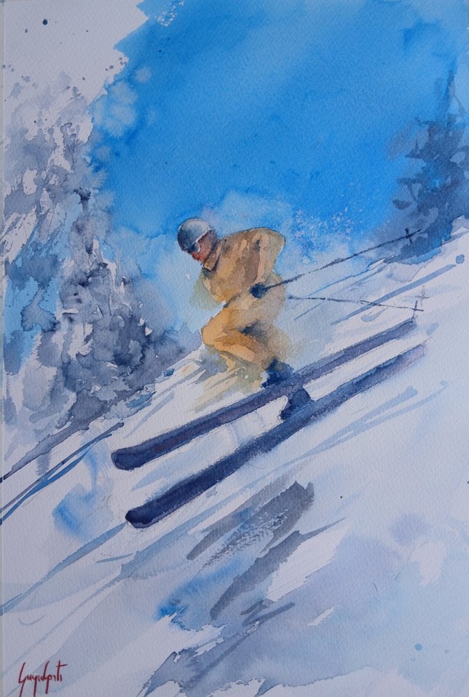Dynamic Winter Skier by Giorgio Gosti