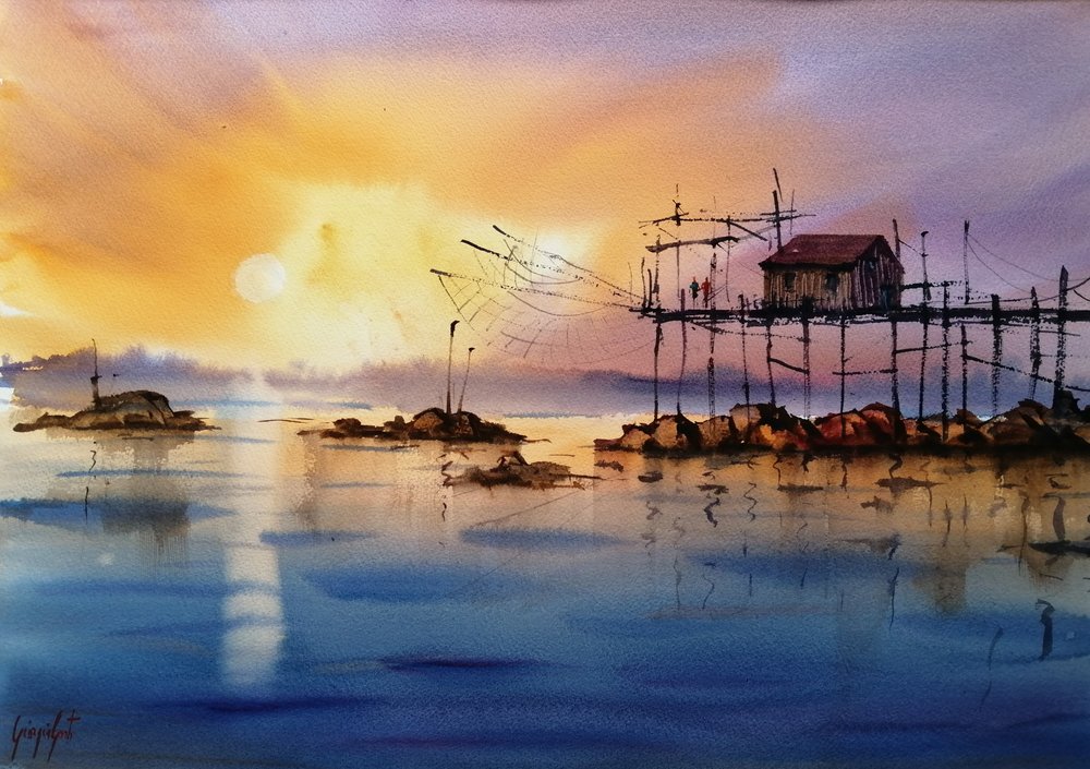 Golden Hour Fishing Pier by Giorgio Gosti