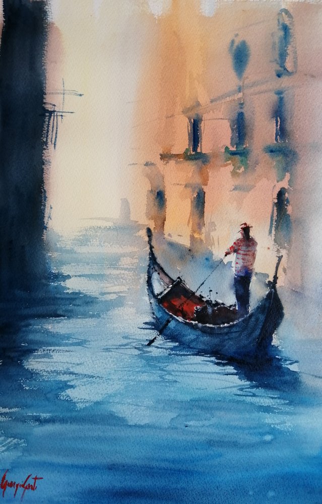 Golden Venice Gondola by Giorgio Gosti