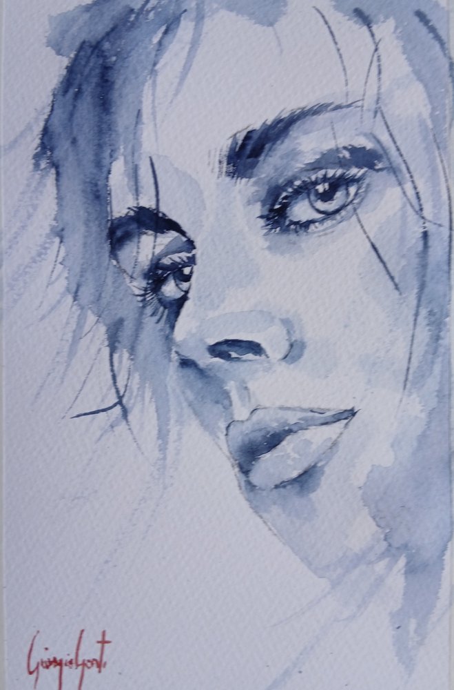 Indigo Gaze Portrait by Giorgio Gosti