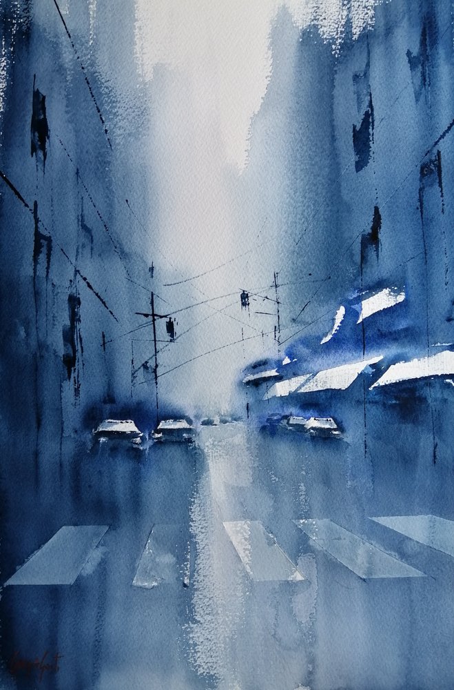 Moody Blue City by Giorgio Gosti