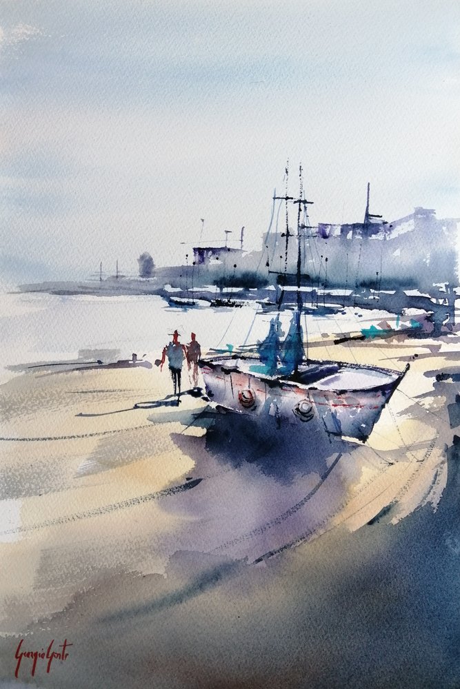 Peaceful Coastal Harbor by Giorgio Gosti
