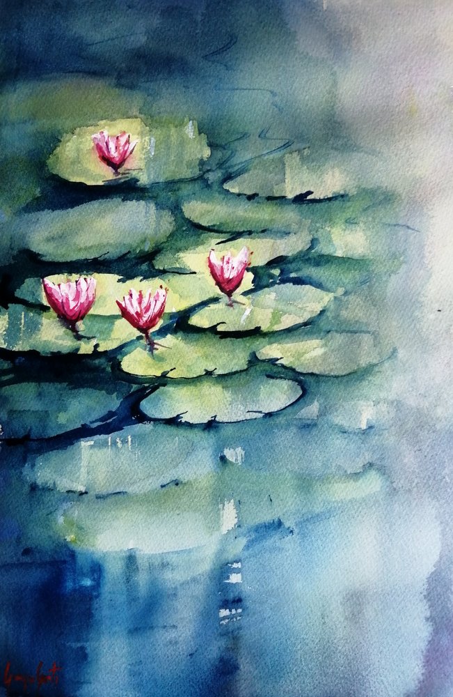 Serene Pink Lilies by Giorgio Gosti