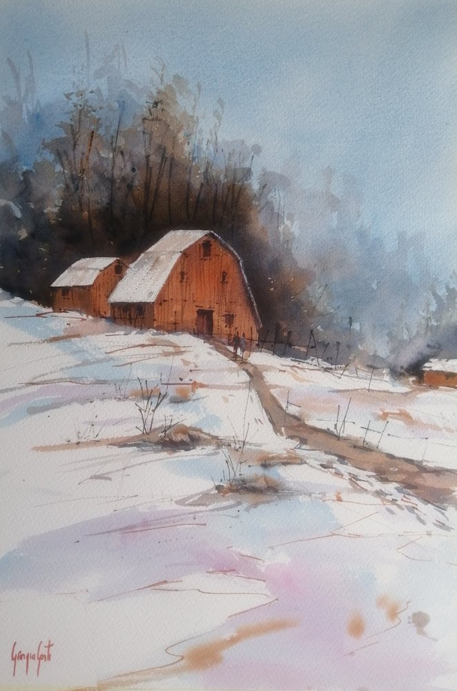 Snowy Country Barn by Giorgio Gosti