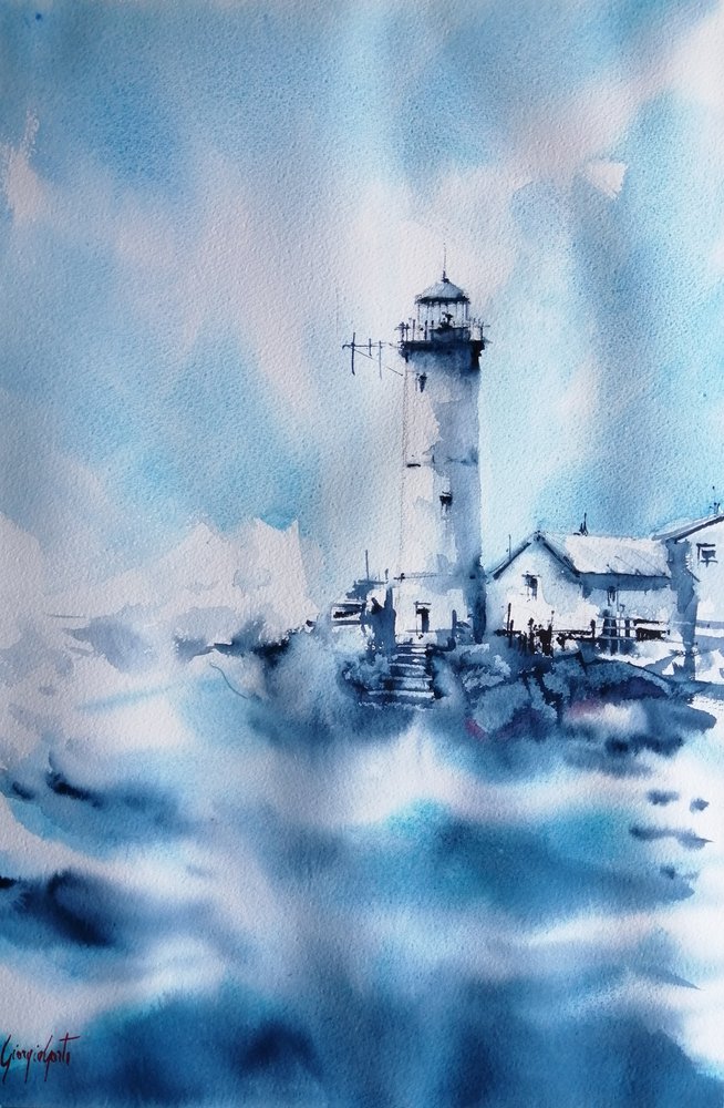 Stormy Ocean Lighthouse by Giorgio Gosti