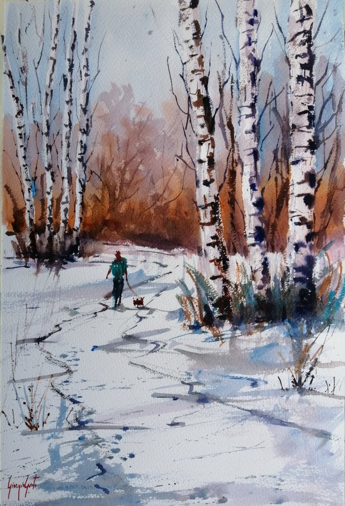 Winter Birch Forest Walk by Giorgio Gosti