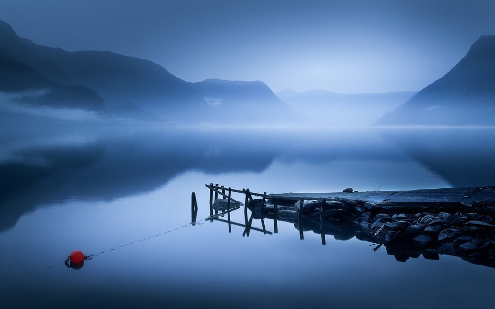 Misty Lake Pier by Gustav Davidsson