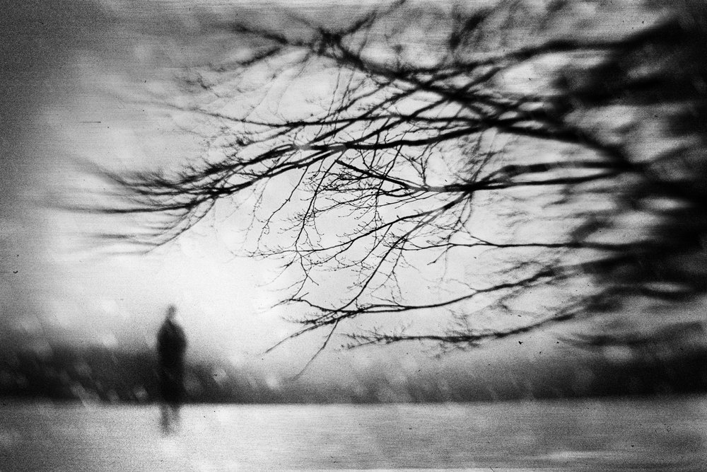 Solitary Figure Winter Mist by Gustav Davidsson