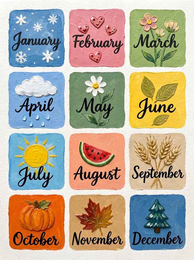 Colorful Months Seasons by HUGO