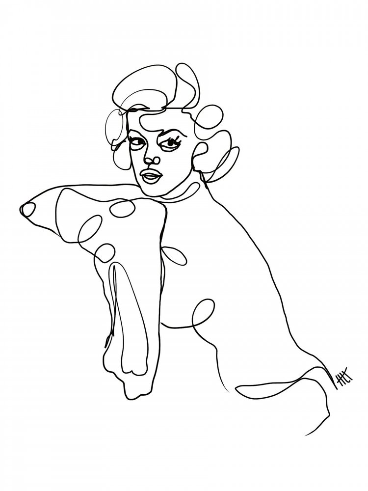 Elegant Line Art Portrait by Hanna Lee Tidd