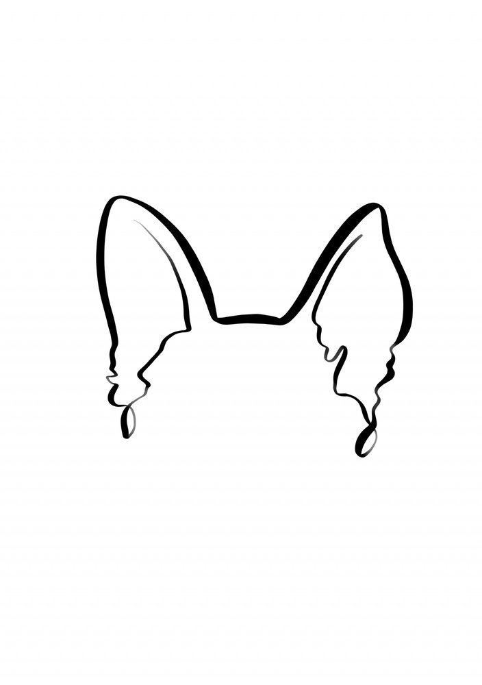 Minimalist Dog Cat Ears by Hanna Lee Tidd