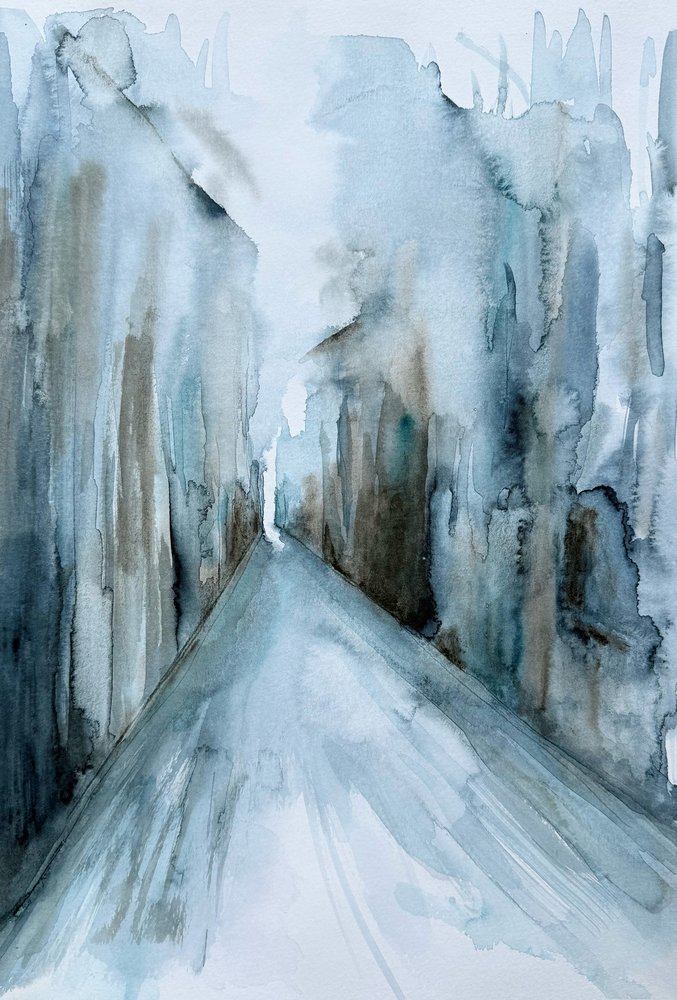Abstract Winter Path by Helena Ryhle