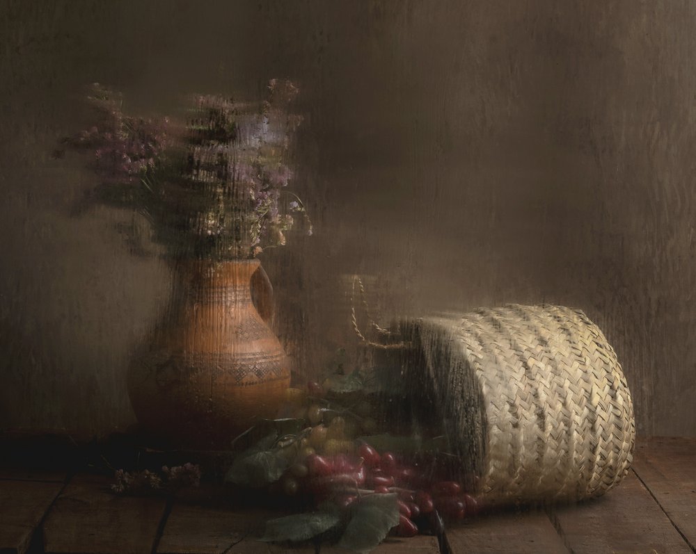 Rustic Grapes and Blooms by Homeira moazami