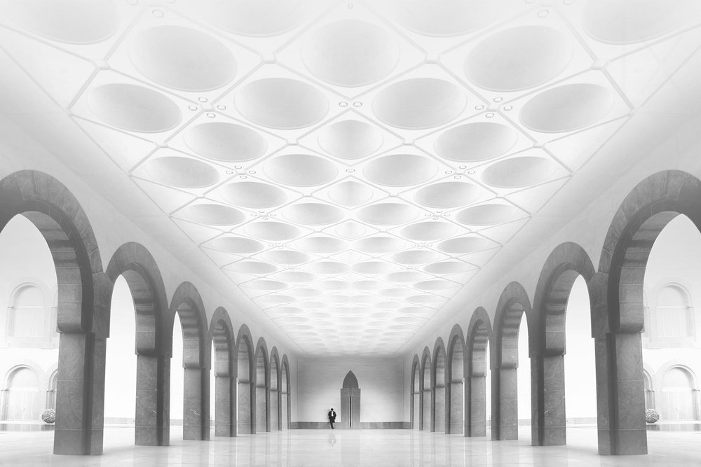 Grand Arched Hallway by Hussain Buhligaha
