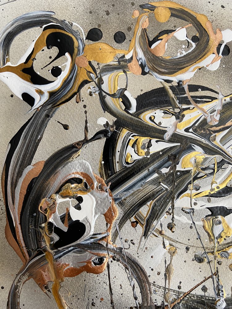 Fluid Gold Abstract by Irene Chua