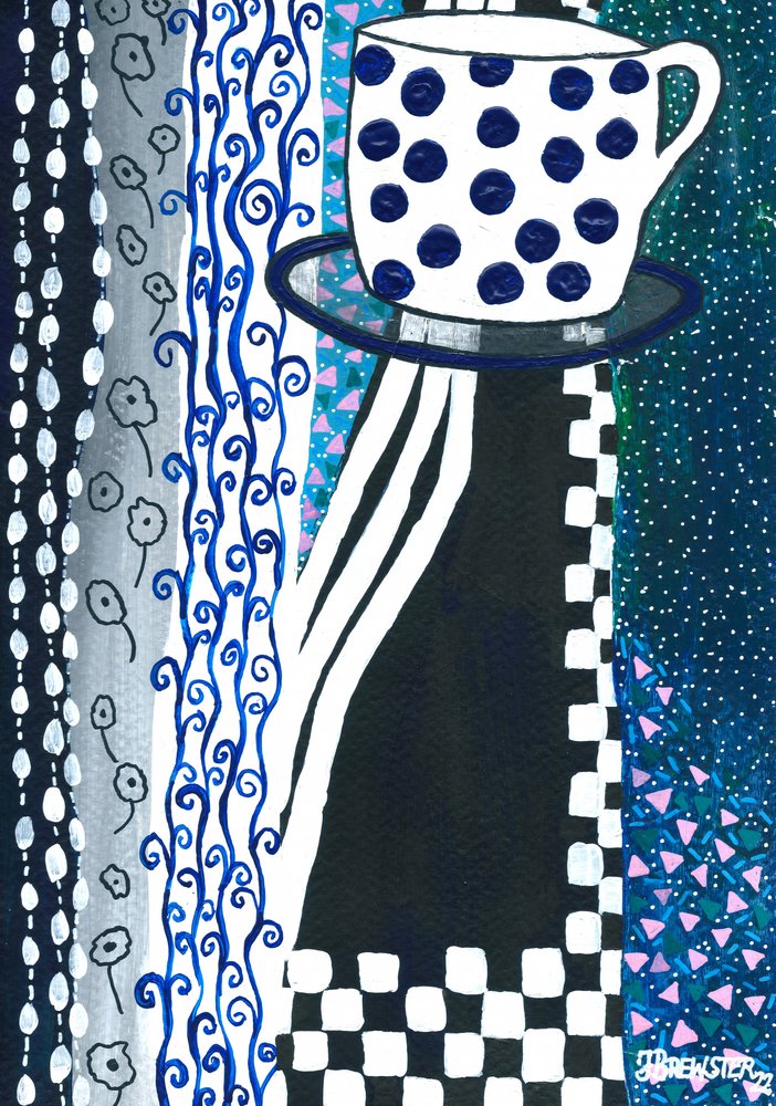 Polka Dot Teacup by Janine Brewster
