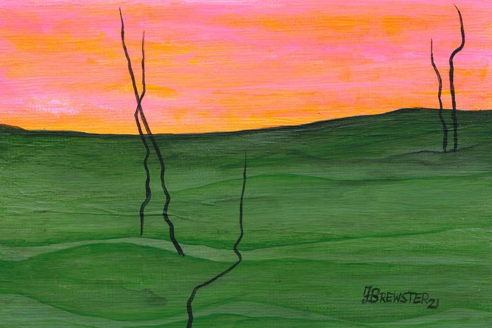Vibrant Sky Green Hills by Janine Brewster