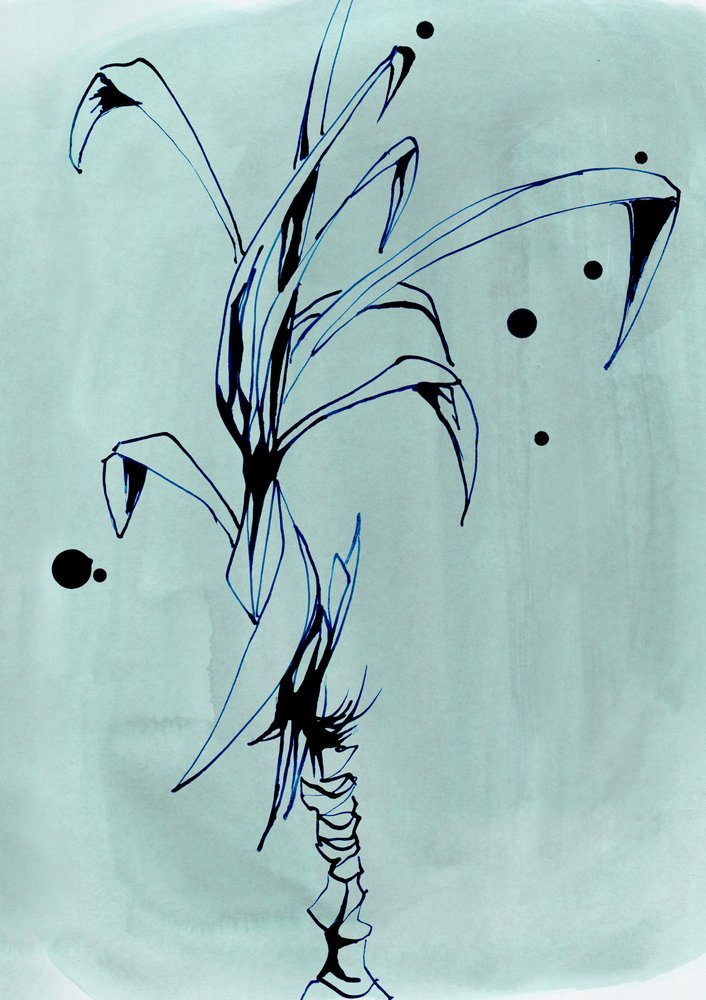 Minimalist Plant Drawing by Jenja Braun