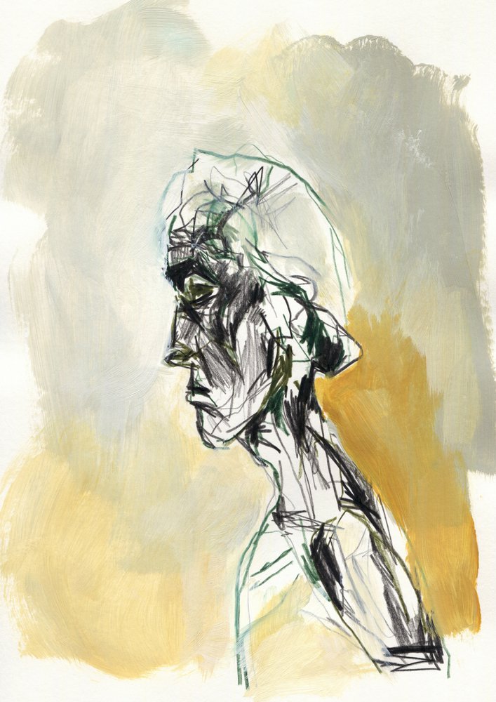 Pensive Man Profile by Jenja Braun