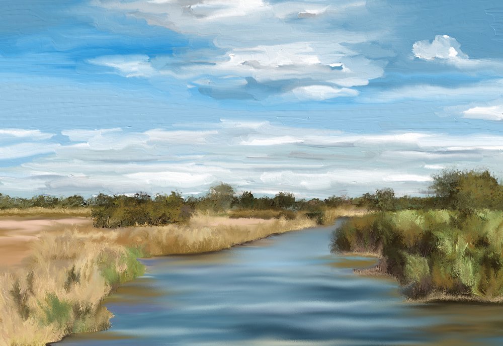 Peaceful River Landscape by Jenna Alheit