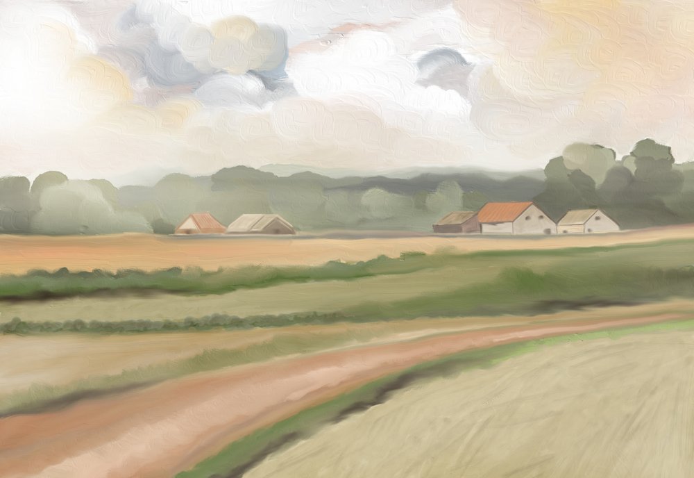 Rustic Countryside Fields by Jenna Alheit