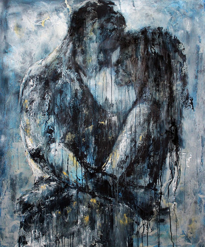 Abstract Love Embrace by Jenny Nielsen