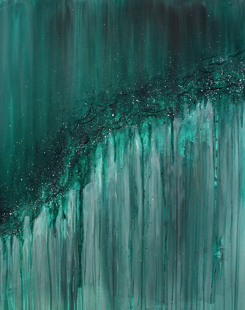 Glittering Teal Cascade by Jenny Nielsen