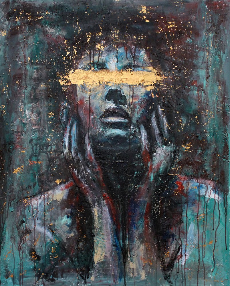 Golden Blindfold Portrait by Jenny Nielsen