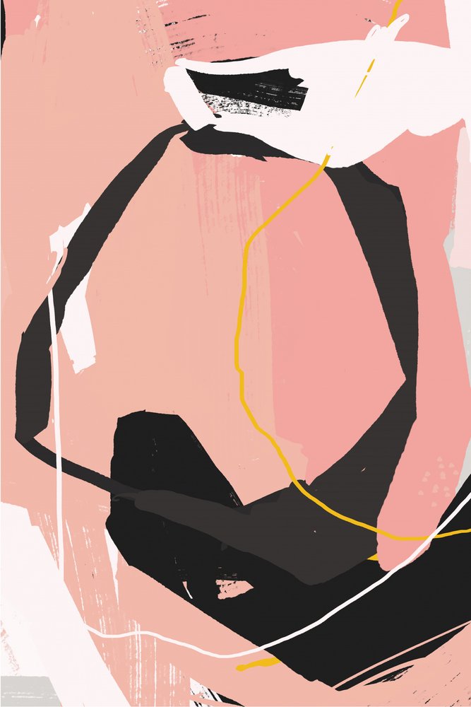 Modern Blush Abstract Forms by Jilli Darling