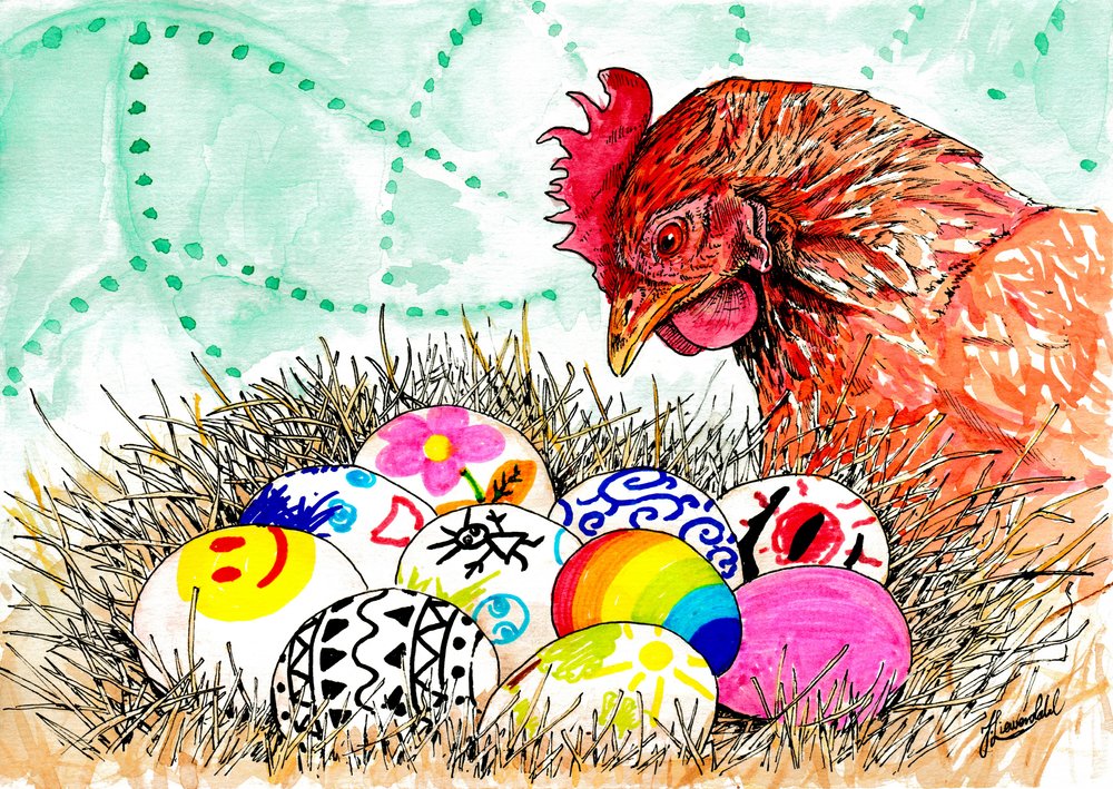 Whimsical Egg Nest by Johan Liewendahl