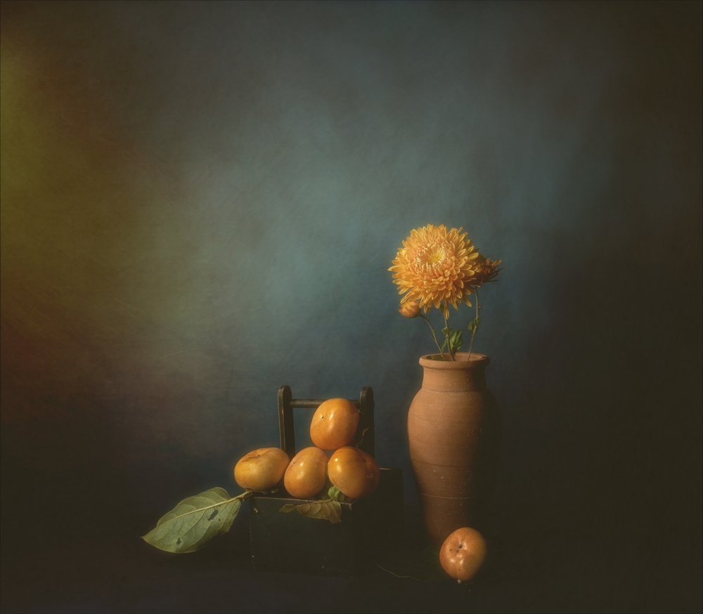 Autumn Persimmon Still Life by John-Mei Zhong