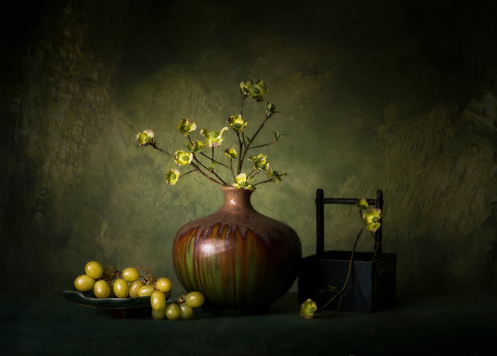 Elegant Green Still Life by John-Mei Zhong