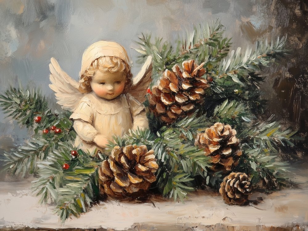 Christmas Angel Pinecones by Jolly and Dash