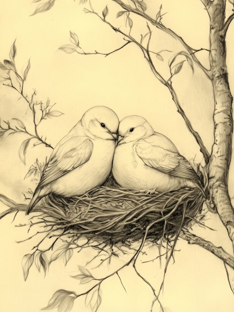 Nesting Love Birds by Jolly and Dash