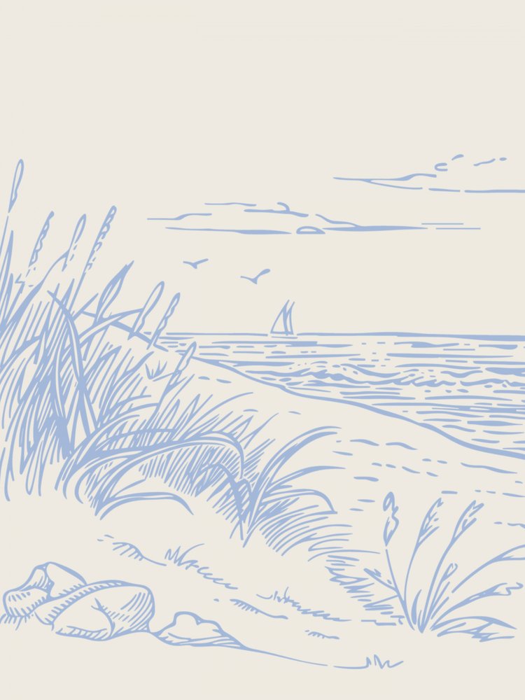 Serene Coastal Scene by Jolly and Dash