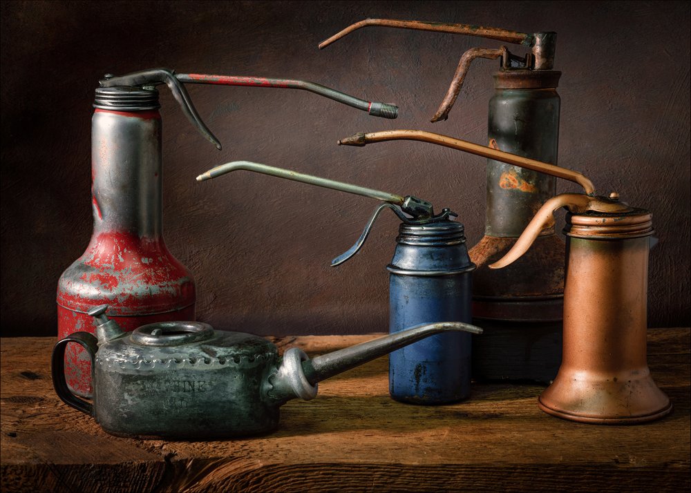 Vintage Oil Can Collection by Jon  Kinney