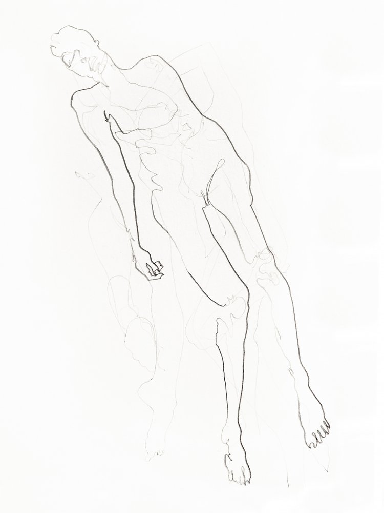 Serene Nude Drawing by Joshua Hoskins