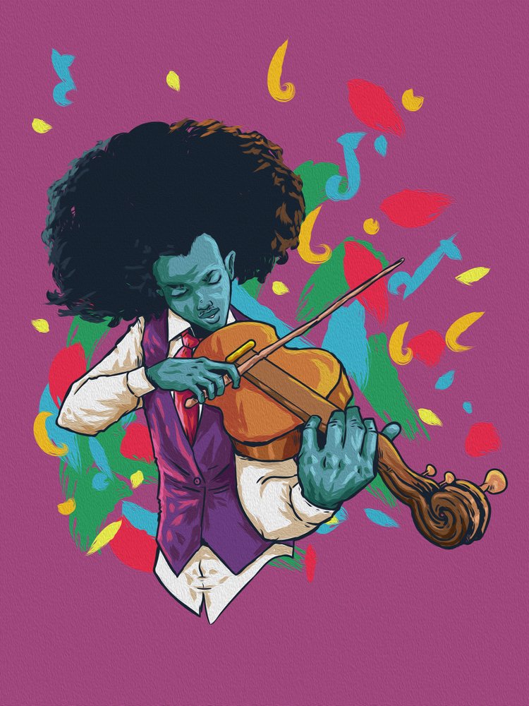 Vibrant Violinist Music by Joshua msonthe