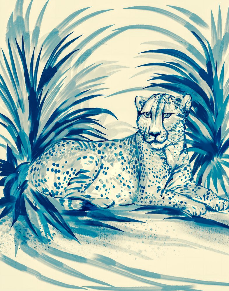 Blue Jungle Cheetah by Josie George