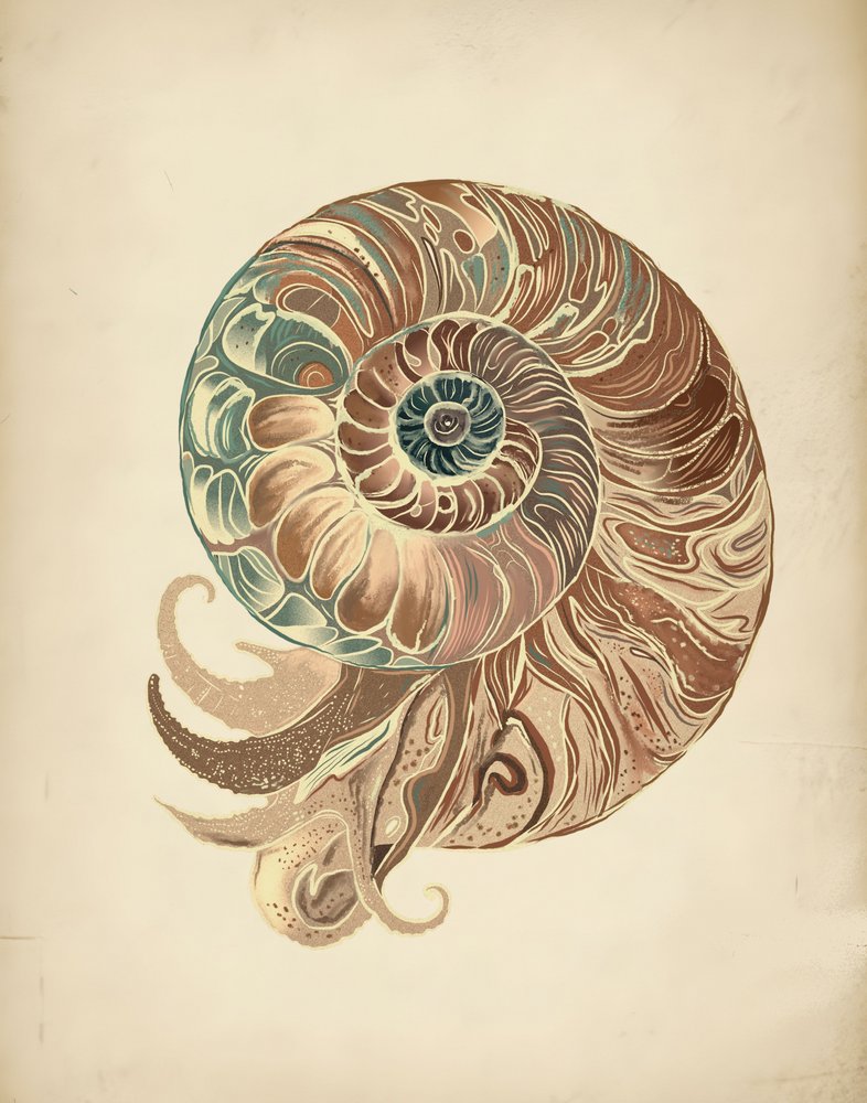 Elegant Nautilus Shell by Josie George