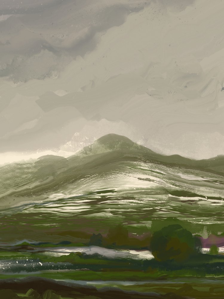 Misty Green Mountain Valley by Josie George
