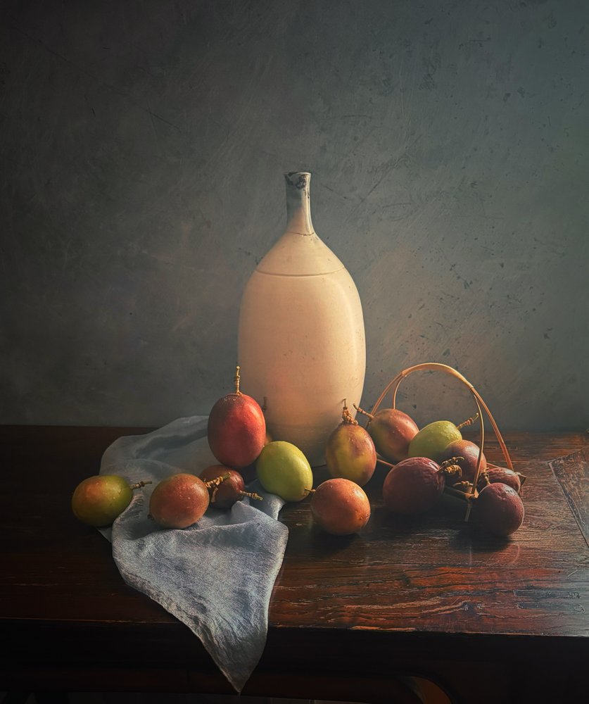 Elegant Passion Fruit Still Life by Judy Tseng
