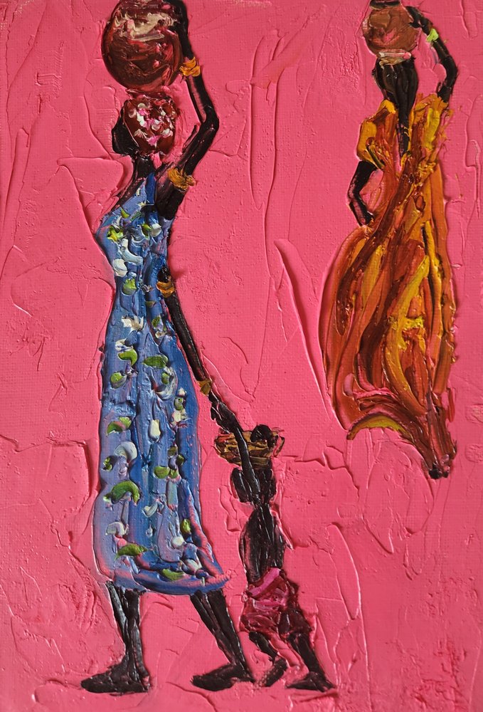 African Women Carrying Pots by Jukyong Park