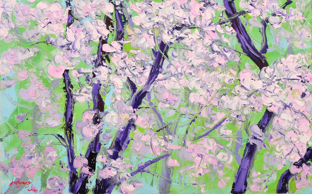 Blooming Cherry Trees by Jukyong Park