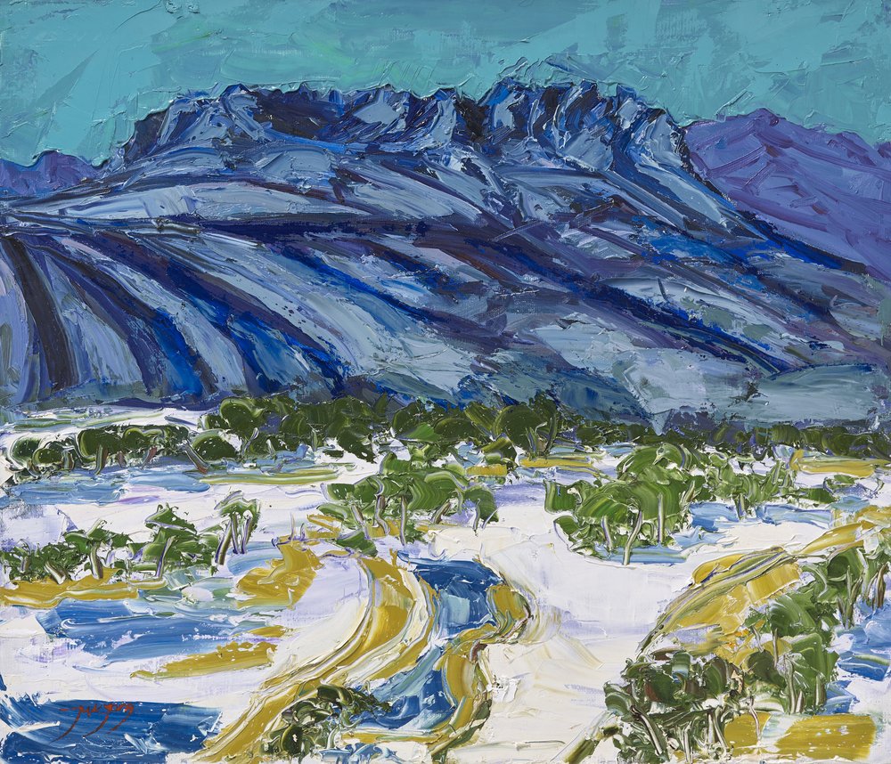 Blue Winter Mountains by Jukyong Park