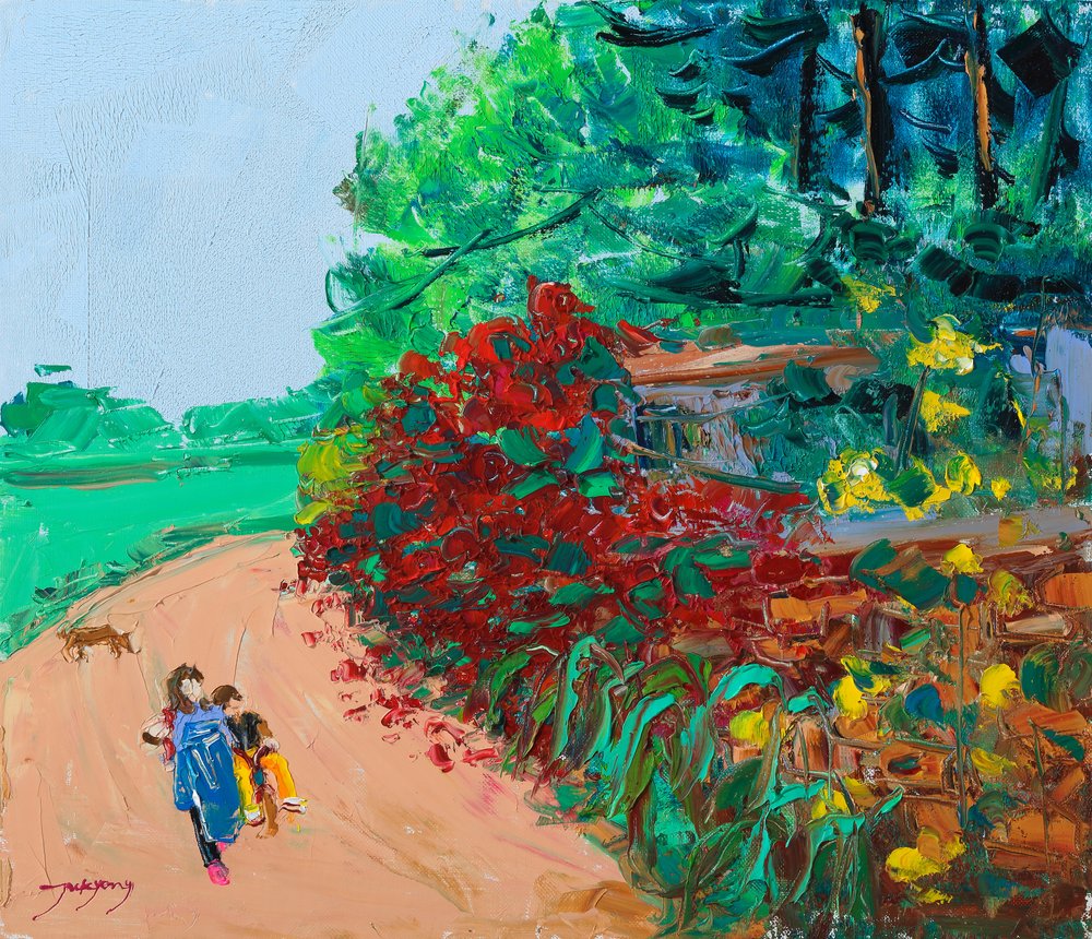 Children on Country Road by Jukyong Park